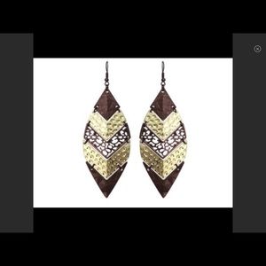 Chocolate/Gold Designer Earrings.